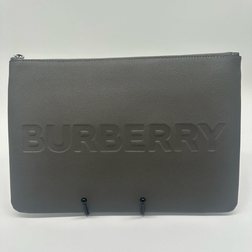 NWT Burberry Leather Pouch Large with Dust Bag